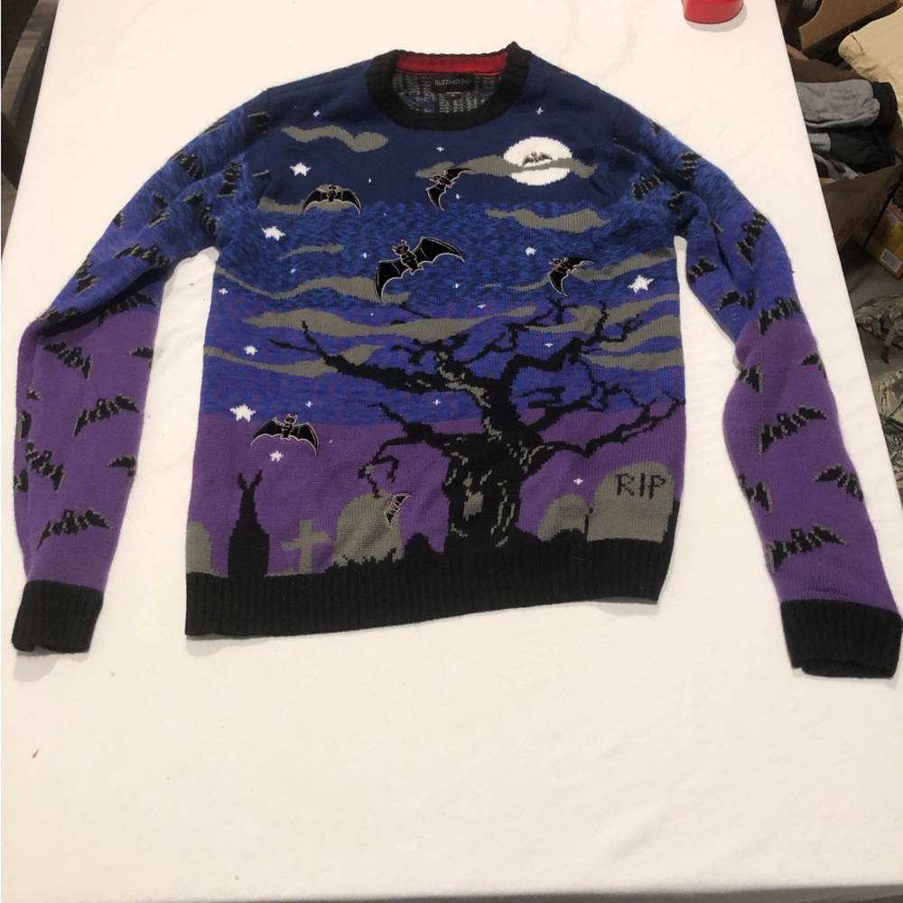 Halloween Themed Blue and Purple Sweatshirt